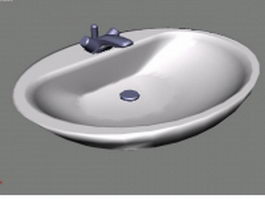 Counter top wash basin 3d model preview
