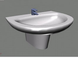 Wall mounted wash basin 3d model preview