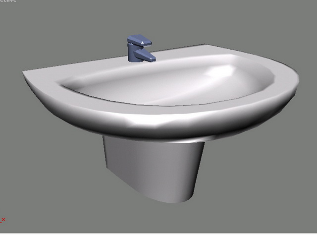 Wall mounted wash basin 3d rendering
