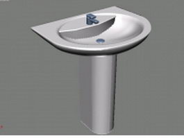 Pedestal sink 3d model preview