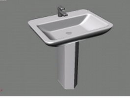 Pedestal hand basin 3d model preview