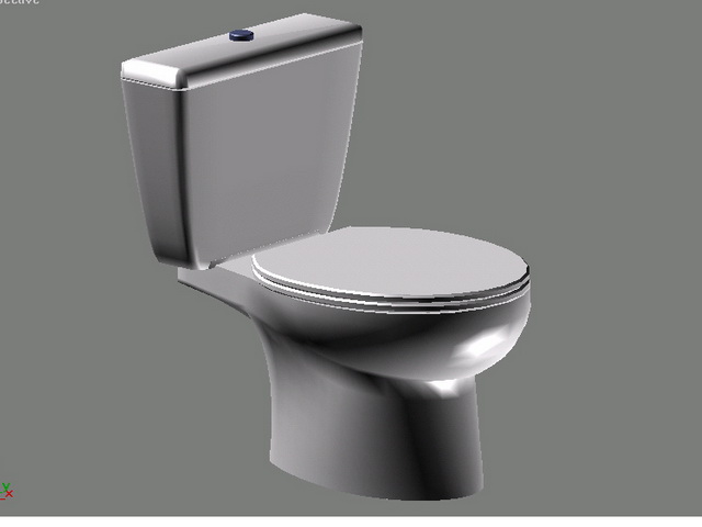 Flush toilet 3d rendering