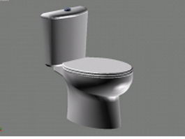 Toilet with flush water tank 3d model preview