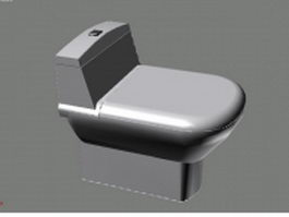 One piece toilet 3d model preview