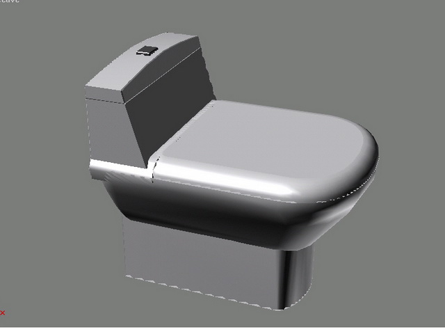 One piece toilet 3d rendering