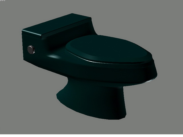 Dark green toilet 3d rendering