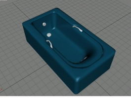 Freestanding blue bathtub 3d model preview