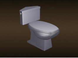 Silver round toilet 3d model preview