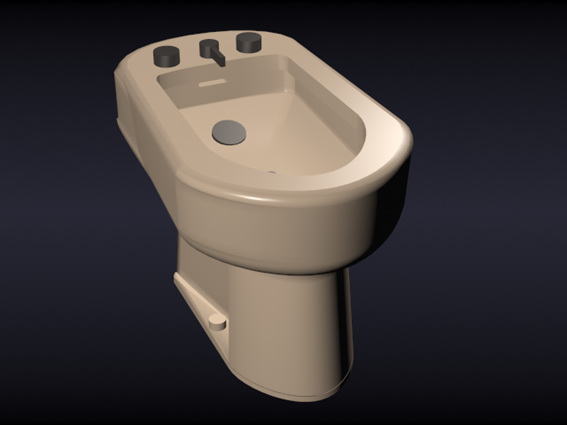 Bidet toilet 3d rendering