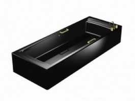 Black soaking bathtub 3d model preview