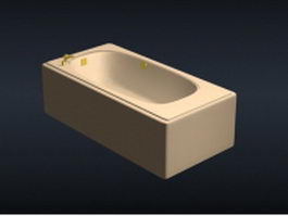 Beige baby bathtub 3d model preview