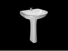 Single hole pedestal wash basin 3d model preview