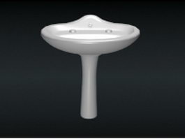 Round pedestal basin 3d model preview