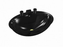 Black ceramic basin 3d model preview