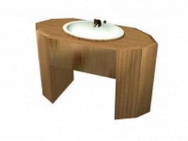 Wash basin with stand 3d model preview