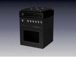 Electric gas stove 3d model preview