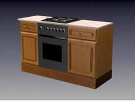 Built-in kitchen cabinet 3d model preview