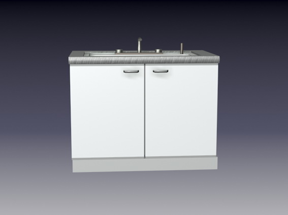 Kitchen sink cabinets 3d rendering
