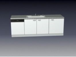 Kitchen cabinet and sink combo 3d model preview