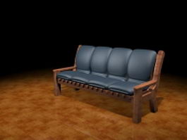 Upholstered settee furniture 3d model preview