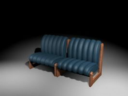 Upholstered armless settee 3d model preview