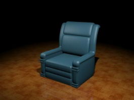 Leather club chair 3d model preview