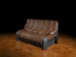 Leather settee furniture 3d model preview