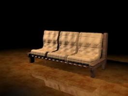 Mission style settee 3d preview