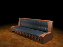 Antique settee couch 3d model preview