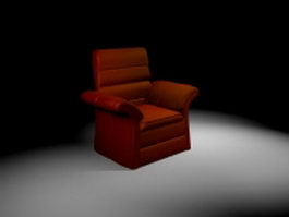 Red sofa chair 3d model preview