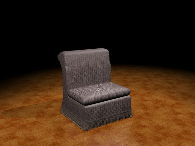 Armless sofa chair 3d rendering