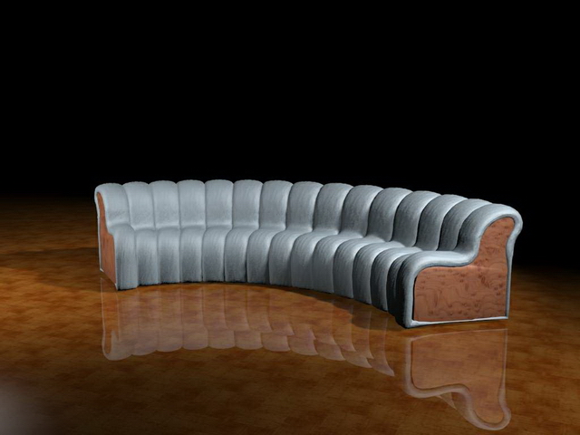 Curved couch sofa 3d rendering