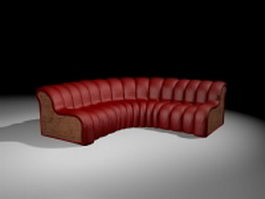 Curvy red couch 3d model preview