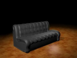Armless sofa bench 3d model preview