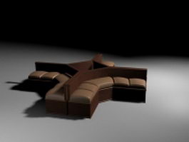 Waiting room sofa sectionals 3d model preview