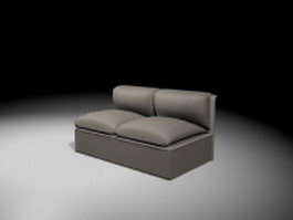 Two cushion couch 3d model preview