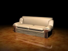 Two cushion loveseat 3d model preview