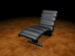 Black chaise lounge 3d preview