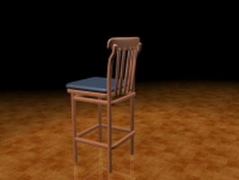Rustic bar stool 3d model preview