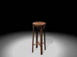Vintage bar stool 3d model preview