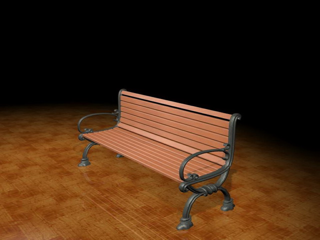 Garden bench 3d rendering