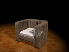 Wire mesh sofa chair 3d model preview