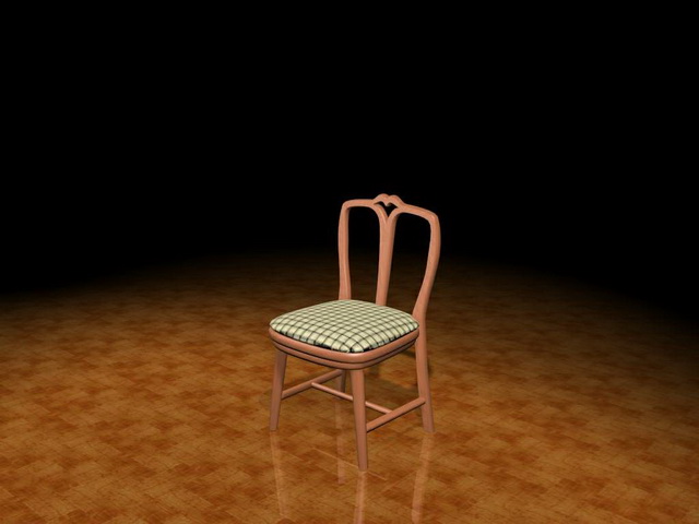 Wood dining chair 3d rendering