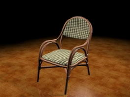 Wood arm chair 3d model preview