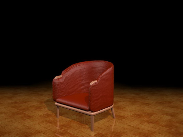 Leather armchair 3d rendering
