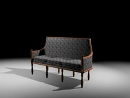 Vintage settee 3d model preview