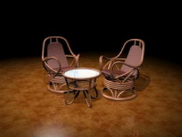 Coffee table set 3d preview