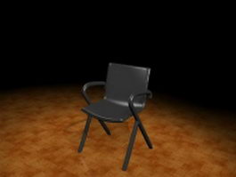 Black arm chair 3d model preview