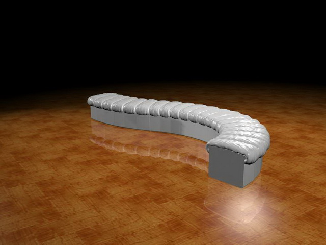 Curved settee bench 3d rendering