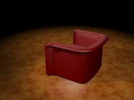 Red tub sofa 3d preview